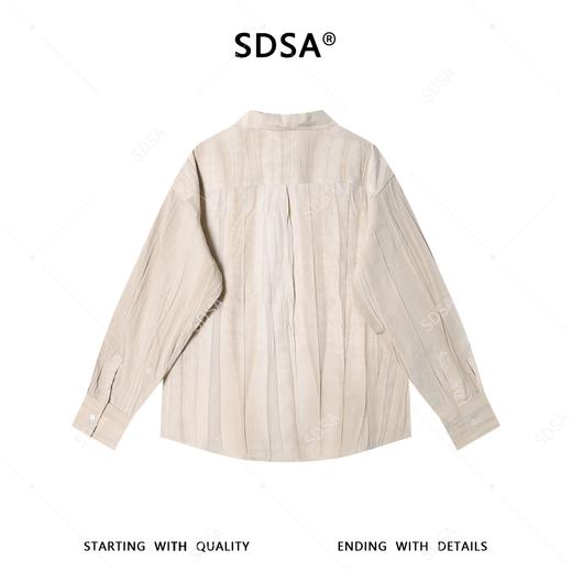 SDSA男装2026新款高贵轻奢法式复古风格宽松长袖衬衫褶皱百搭衬衫 商品图4