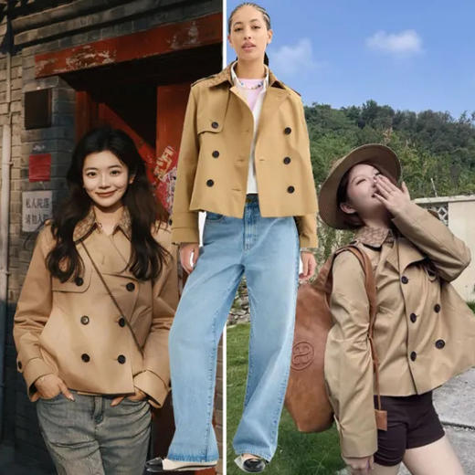 【maxwm1】春新款！女士经典时尚短款巴恩风风衣外套！！ 商品图0