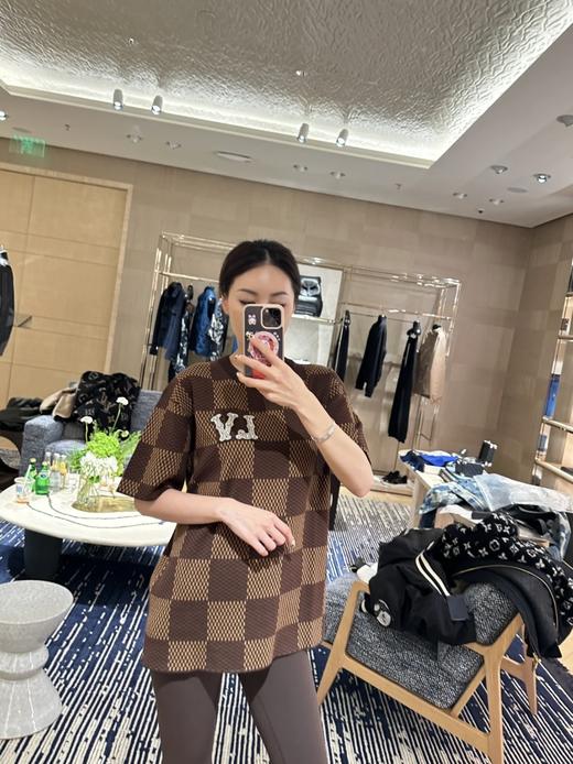驴家25ss镶钻logo棋盘格针织短袖（DY） 商品图5