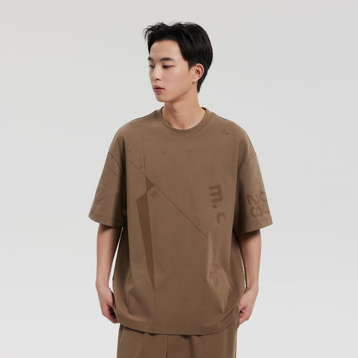 MODE COMMUTER | MC不潮品32支索罗那高弹螺纹植绒圆领短袖T恤 商品图3