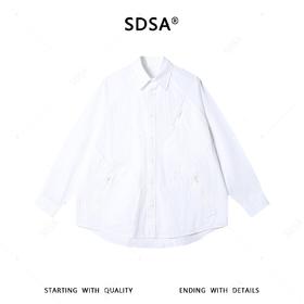 SDSA男装2026新款高贵轻奢多拉链口袋衬衫宽松设计感小众长袖衬衣