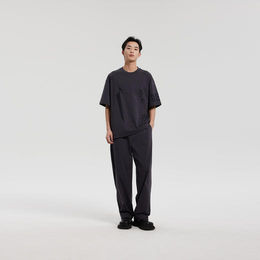 MODE COMMUTER | MC不潮品32支索罗那高弹螺纹植绒圆领短袖T恤 商品图1