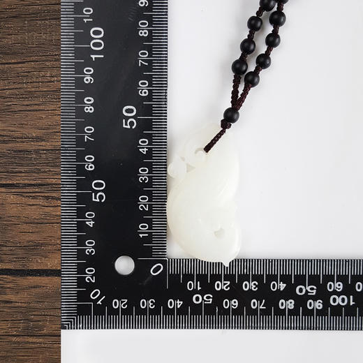 【天然正品】天然俄料细腻一级白凤凰造型和田玉珠串项链长：34CM 030226NJS23 商品图2