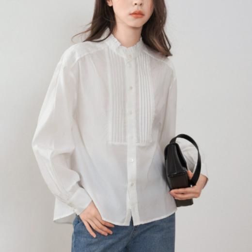 风琴褶长袖花边领法式气质上衣 商品图2