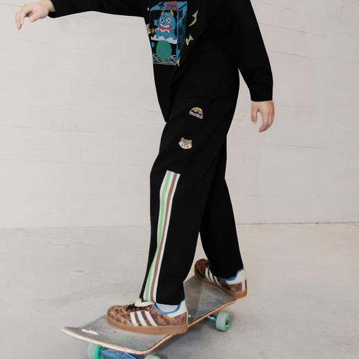 【MQD】童装男大童卡通条杠运动卫裤26春季新款学院风儿童针织运动裤 商品图3