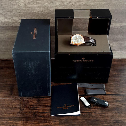 【95新】VACHERON CONSTANTIN 江诗丹顿85050/000R自动机械日期显示、星期显示、动储显示41*50.5（男款）奎德利系列18k玫瑰金230226NJS23 商品图1