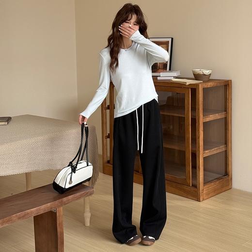 （小眠专属）K.HIP早八漫游裤 | 定制米妮细条肌理布 触感软糯轻微蓬松感，直筒微宽松剪裁 ，藏肉显瘦百搭！ 商品图5