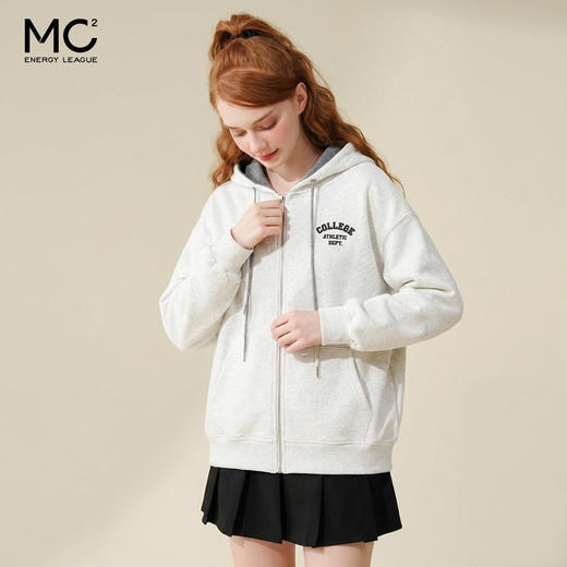 女装撞色连帽双帽绳卫衣开衫-6862W5232024 商品图1