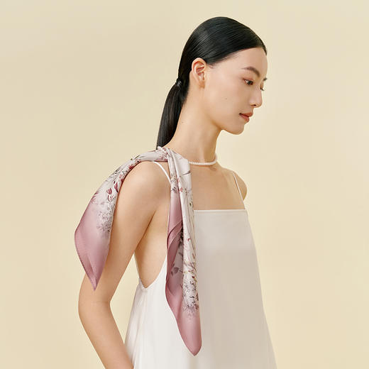 万事利双面印花小方巾-兰竹词 商品图1