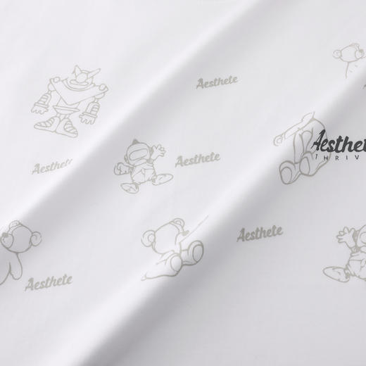 GXG男装【100%棉】26夏季卡通满印字母小熊男女同款圆领短袖T恤K&C 商品图3