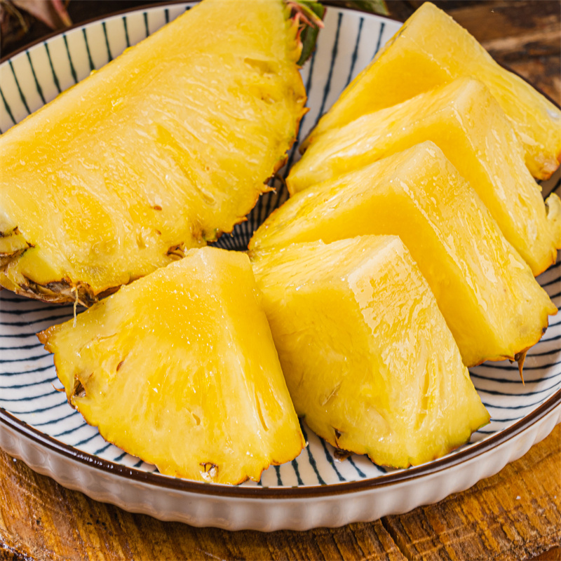 【海南金钻凤梨】果肉厚实、九甜一酸；鲜爽不带涩