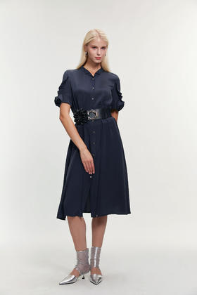 SAFICOO  优雅中式 气质款收腰式衬衫裙