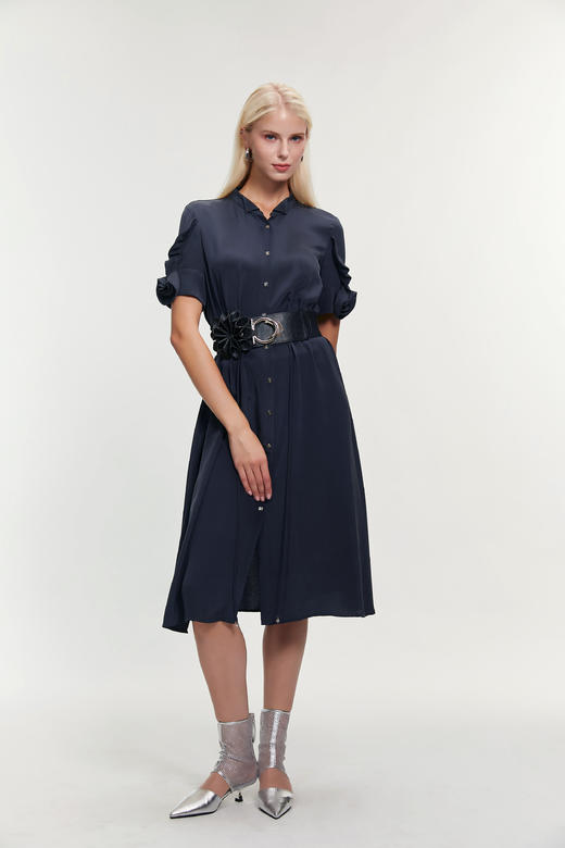 SAFICOO  优雅中式 气质款收腰式衬衫裙 商品图0