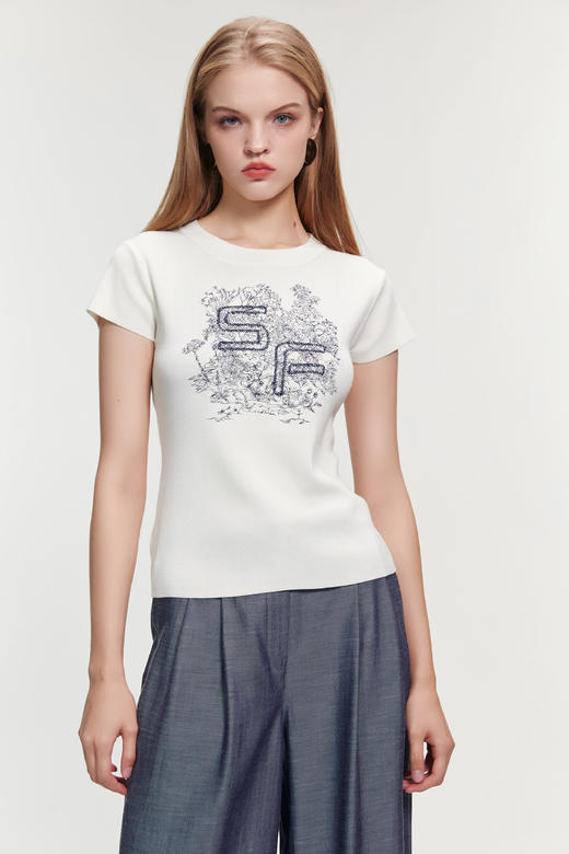 SAFICOO 时尚休闲 修身合体版型针织短袖 商品图0