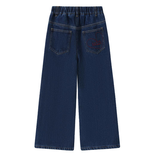 【MQD】童装女大童冬季新款儿童爱心刺绣加绒厚款保暖百搭牛仔长裤 商品图2