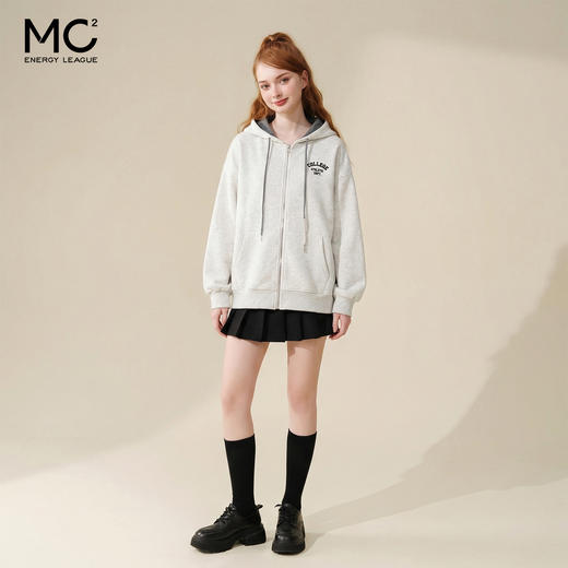 女装撞色连帽双帽绳卫衣开衫-6862W5232024 商品图2