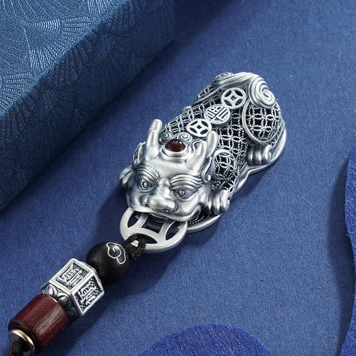 子佩集S999银花丝貔貅挂件【DBV1128】手把件仿古纯银钥匙扣2302 商品图3