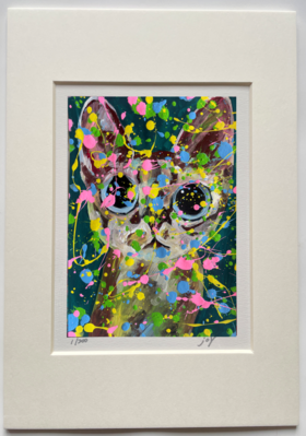 喵内版画 霓彩猫bj