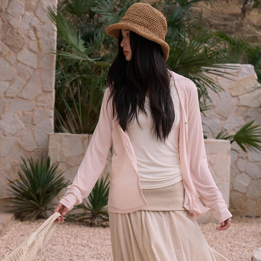 【2026春季新品】蚕丝羊毛・零感开衫 天丝莫代尔 韩系亲肤针织衫轻薄纽扣长袖上衣 商品图2