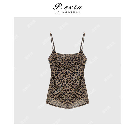 03-2潘依绣丁丁宠粉个性豹纹系带脖子吊带Q81005 商品图1