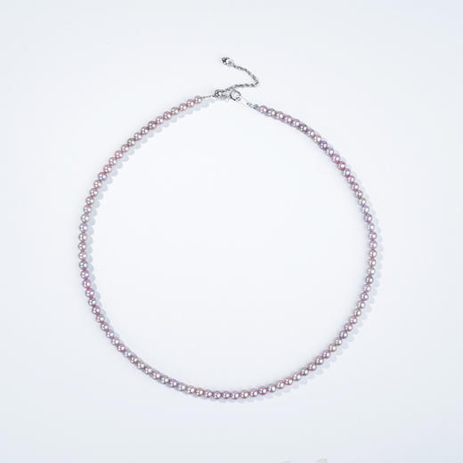佐奈美（SANAMI) 魅力紫淡水小米珍珠项链，选用925银打造，搭配3.5-4.5mm近圆形紫色淡水珍珠，散发自然柔和光泽。 商品图2