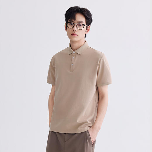 GXG男装【凉感透气】26夏季简约百搭日常通勤男式翻领短袖POLO衫K&C 商品图1