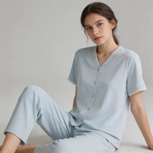 【天丝棉双面】SCHIESSER德国舒雅女短袖长裤套装60支天丝棉双面 50%天丝  50%棉     31/27121H 商品图3