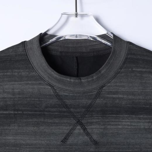 SDSA男装2026新款潮牌复古风肌理短袖男女同款条纹宽松圆领T恤 商品图1