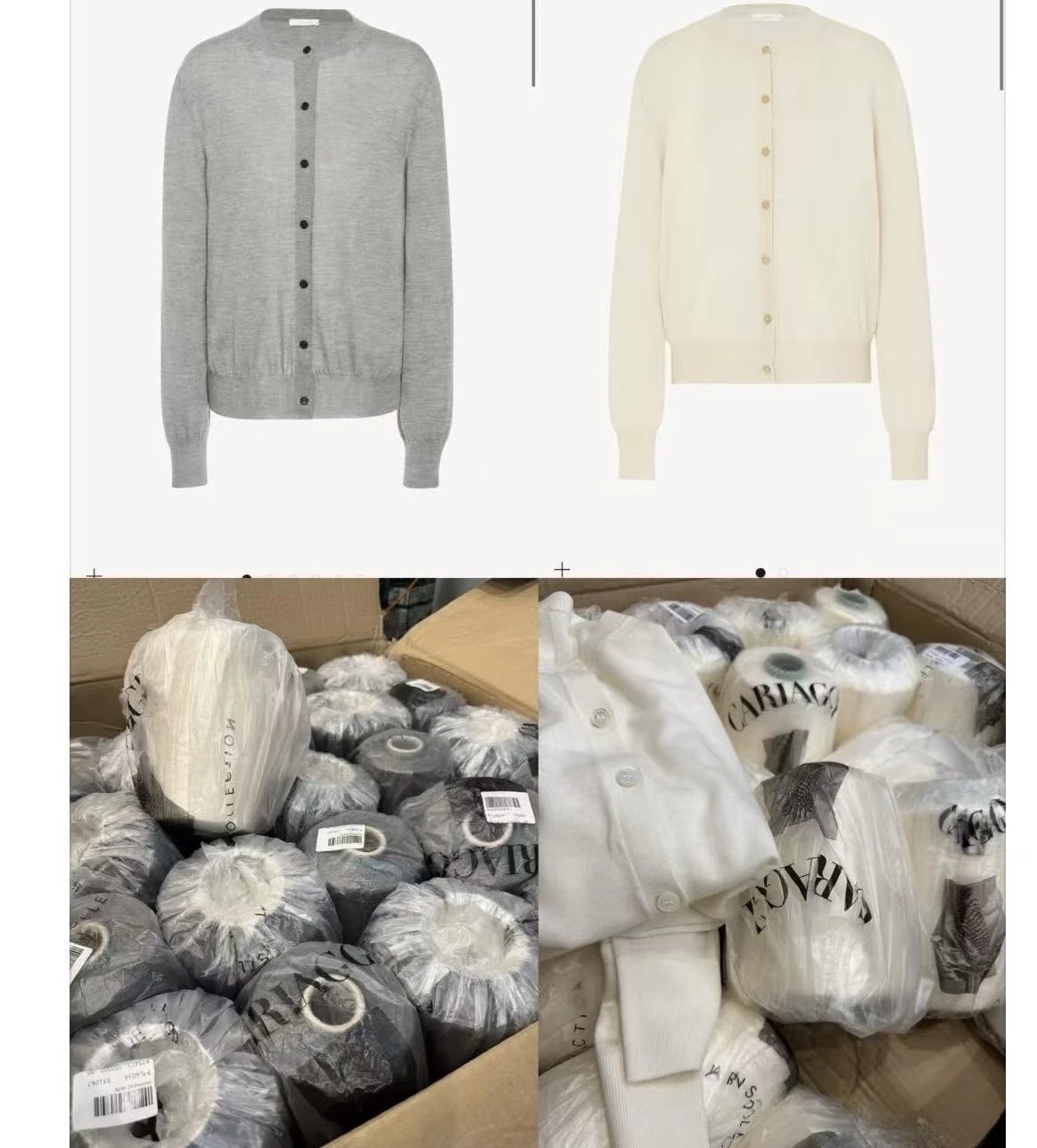 针织天花板   重磅渠道   row开衫意大利Cariaggi纱   60支双股精纺羊毛