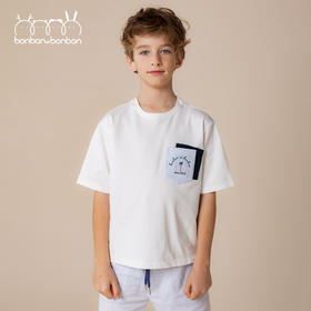 棕榈树刺绣撞色T恤