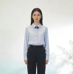 G2000女装SS26商场新款【免烫防皱/配领结】修身衬衫61223073