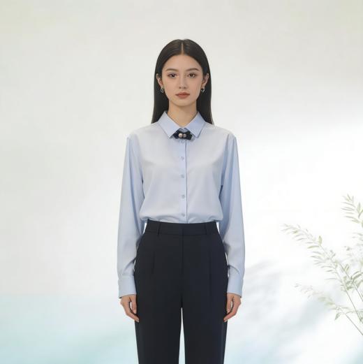 G2000女装SS26商场新款【免烫防皱/配领结】修身衬衫61223073 商品图0