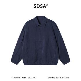 SDSA男装2026新款高贵轻奢美式纯色宽松翻领拉链休闲夹克外套百搭