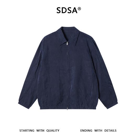 SDSA男装2026新款高贵轻奢美式纯色宽松翻领拉链休闲夹克外套百搭 商品图0