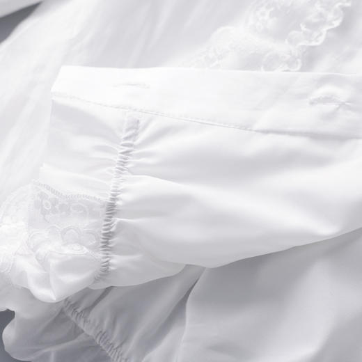 「高货wl」全新升级【铂金会员275/天猫369/差价94】(00843)洛诗琳法式气质蕾丝拼接衬衫2026春季新款天丝刺绣上衣 商品图3