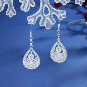 子佩集S990银【灵澈】耳环【QFES016】花丝2111