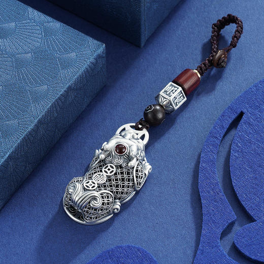 子佩集S999银花丝貔貅挂件【DBV1128】手把件仿古纯银钥匙扣2302 商品图4