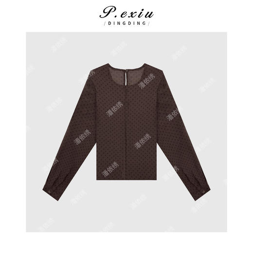 03-2潘依绣丁丁宠粉韩系波点系带圆领长袖衬衫Q1330 商品图1