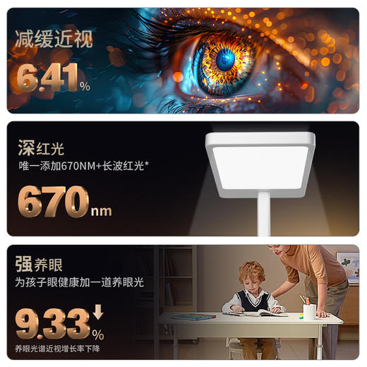 热卖中！！【眼科医院线下专柜同款】沃视明护眼专业大路灯，美国原装进口普瑞灯珠，符合国AA级，总光通量＞7700lm，UGR＜10，Ra≥98，RGO豁免级抗蓝光！ 商品图1