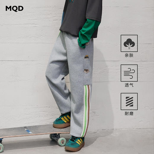 【MQD】童装男大童卡通条杠运动卫裤26春季新款学院风儿童针织运动裤 商品图2