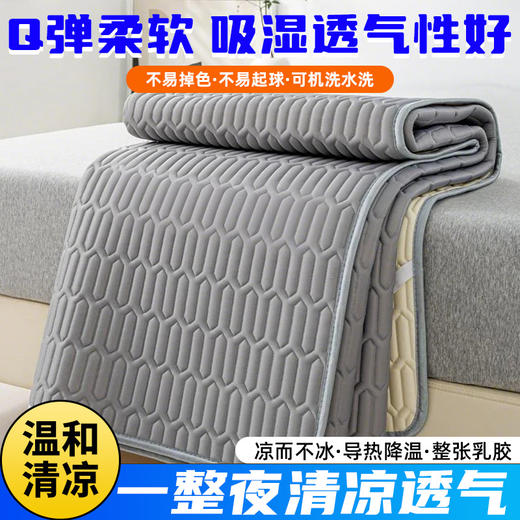 【开启清凉一“夏”❗️夏季冰丝凉席】凉感丝面料制作，多孔纤维结构 增加空气内外循环，舒爽透气不黏腻，床垫保护罩新款床套可水洗宿舍乳胶床单套单L 商品图2