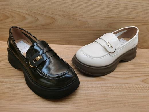 春季豪行新款通勤女鞋23330362时尚低跟乐福真皮休闲单鞋 商品图0