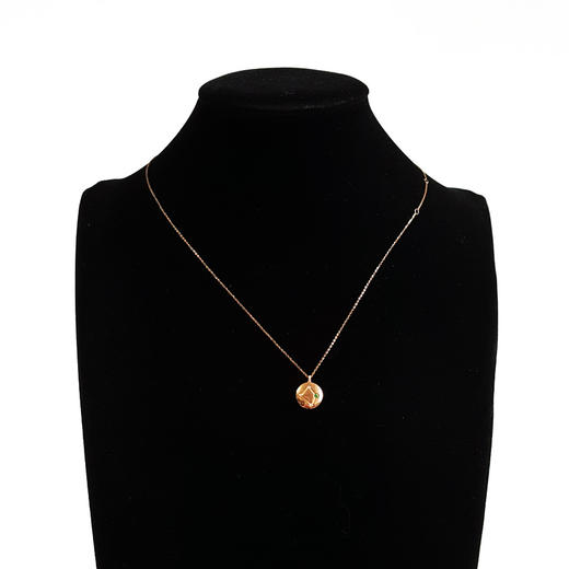 【天然正品】AU750玫瑰金镶钻镶简约时尚0.036克拉石榴石吊坠项链 吊坠：14.8*11.9*2.9MM链长：45CM（长度可调节）290126HS49 商品图6