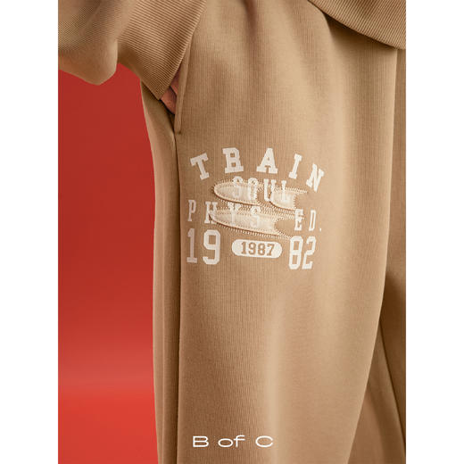 CryingCenter联名bofc 加绒毛毡TRAIN做旧复古卫裤长裤 商品图1