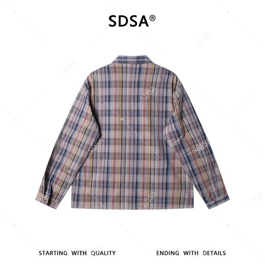 SDSA男装2026新款高贵轻奢老钱风撞色格纹格子长袖衬衫经典百搭 商品图4