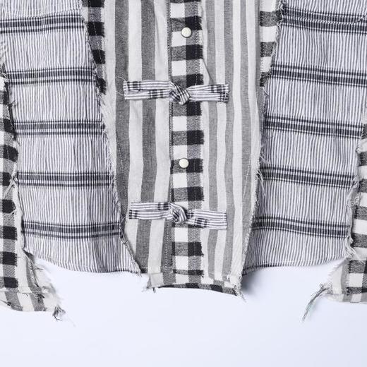 SC3110SDSA男装2026新款轻奢美式宽松拼接撞色格子衬衫一字扣设计百搭 商品图4