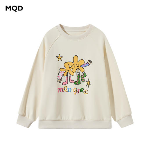 【MQD】童装女大童26春季新款儿童学院风甜美印花保暖长袖圆领卫衣 商品图1