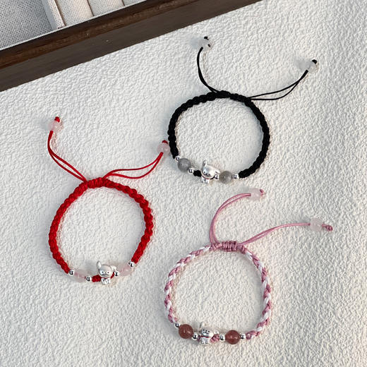 周大金品牌 999足银线条小狗手链 SS600 3色可选 商品图9