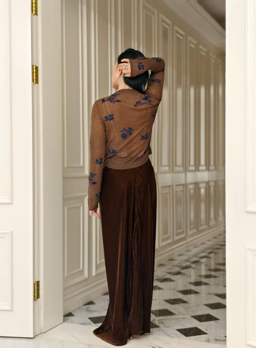 【3.6上新】早春茶烟🌸檀木棕印花100%绵羊毛开衫 商品图11