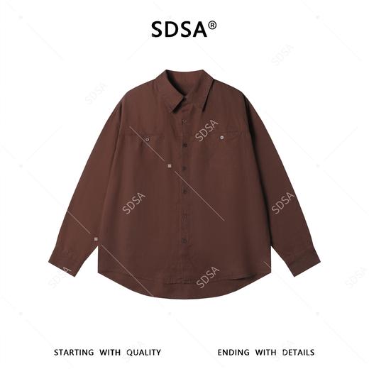 88076SDSA男装2026新款高贵轻奢时尚纯色纽扣翻领长袖衬衫百搭简约衬衣 商品图1
